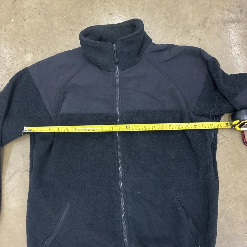 Peckham Polar Military Jacket Mens LARGE Black Fleece Full Zip See Measurements!